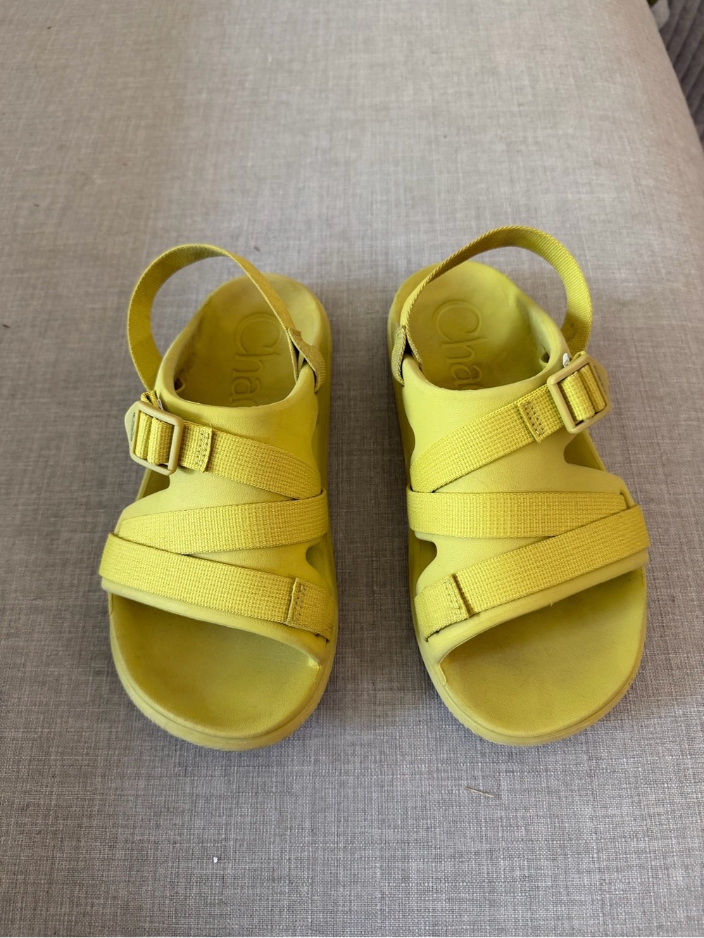 Chaco Women’s Water Shoes/Sandals Yellow Strappy Adjustable for River or Boat